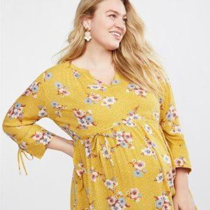 2X Motherhood Maternity Yellow Plus Size Blouse